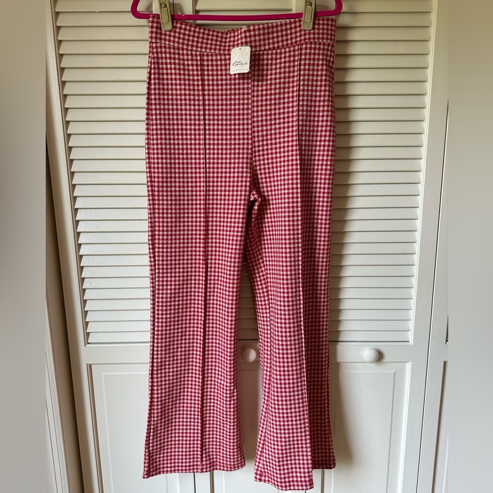 Free People Checkered Flare Pants